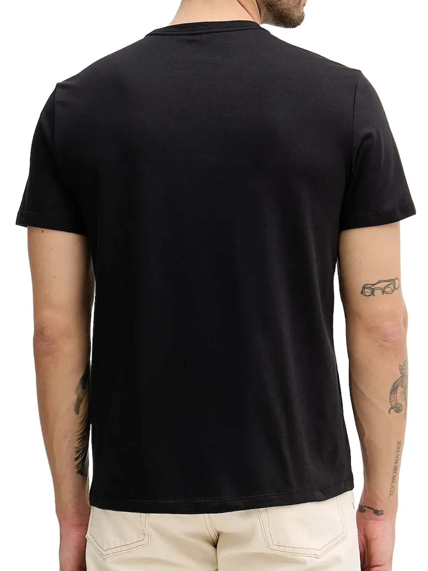 T-shirt nera da uomo Calvin Klein Jeans con stampa circolare