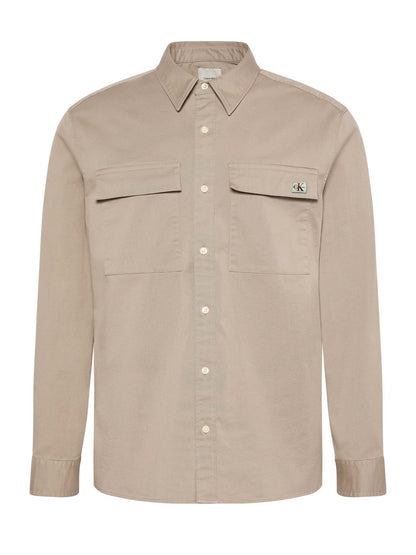 Calvin Klein Comfort Overshirt, camicia da uomo kaki