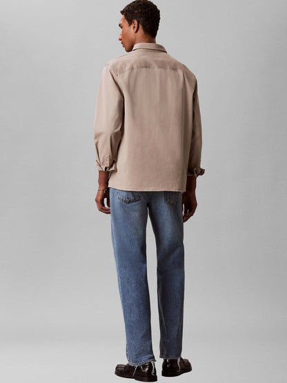 Calvin Klein Comfort Overshirt, camicia da uomo kaki