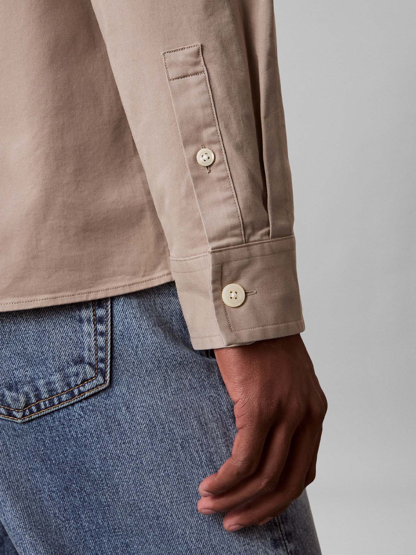Calvin Klein Comfort Overshirt, camicia da uomo kaki