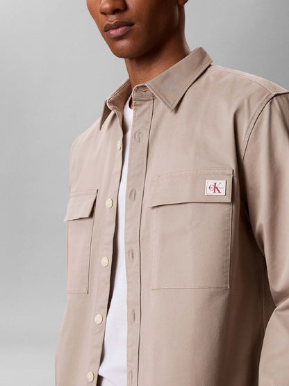 Calvin Klein Comfort Overshirt, camicia da uomo kaki