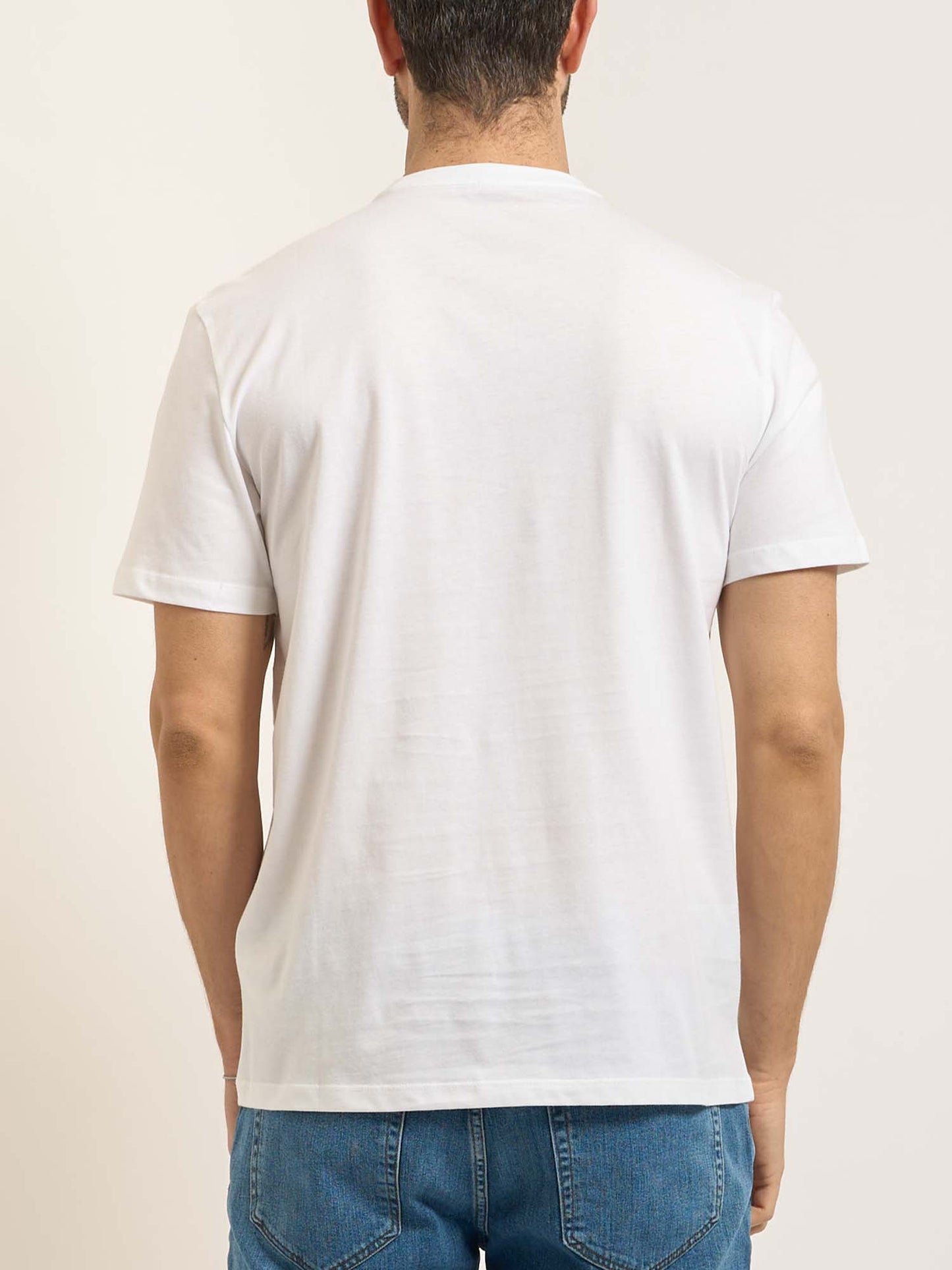 T-shirt bianca Calvin Klein in cotone da uomo con girocollo