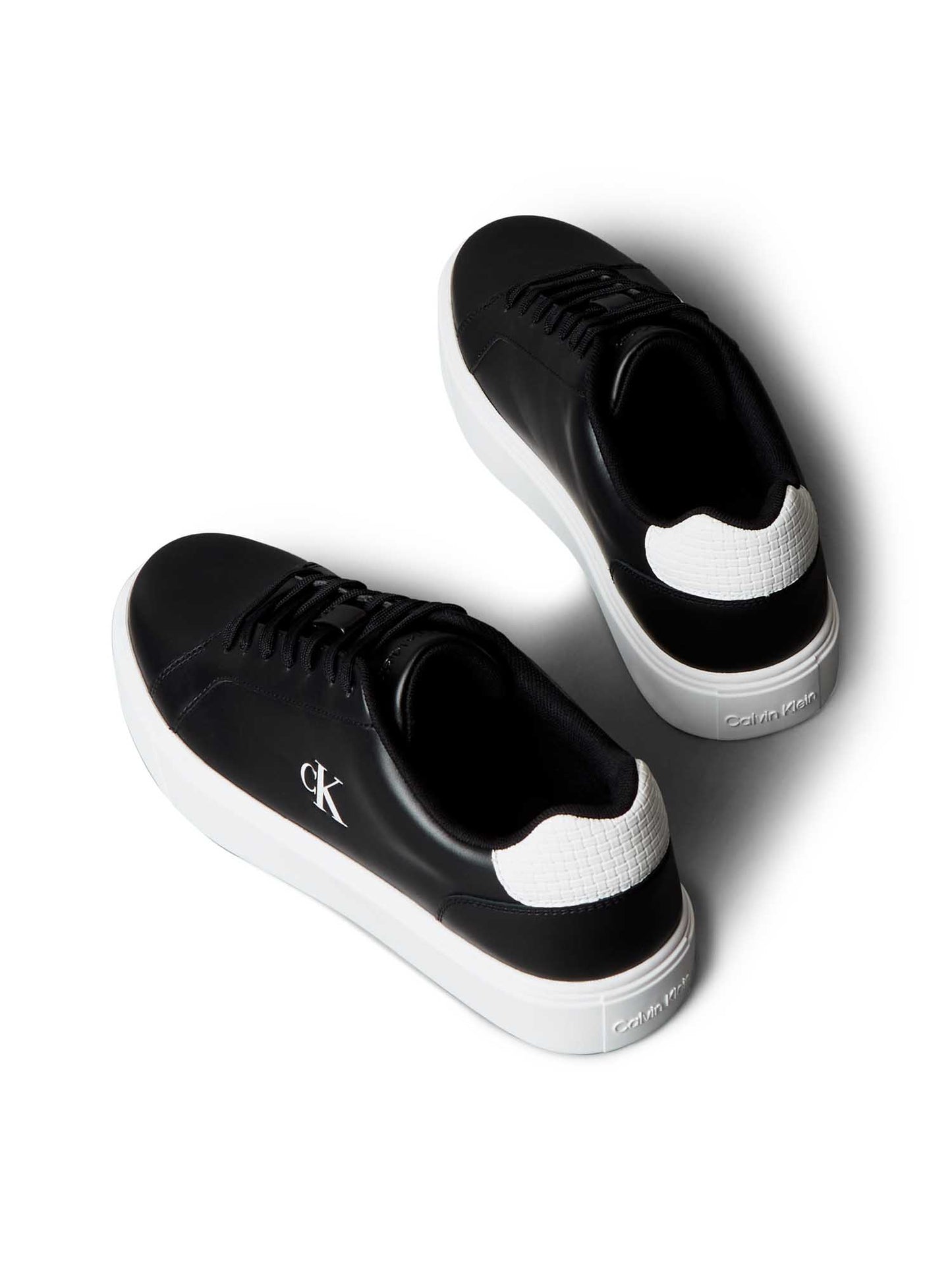 Sneakers Classic Cup Lace da uomo in pelle nera Calvin Klein