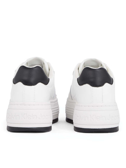 SNEAKERS BOLD FLATF LOW CALVIN KLEIN JEANS DONNA BIANCO-NERO