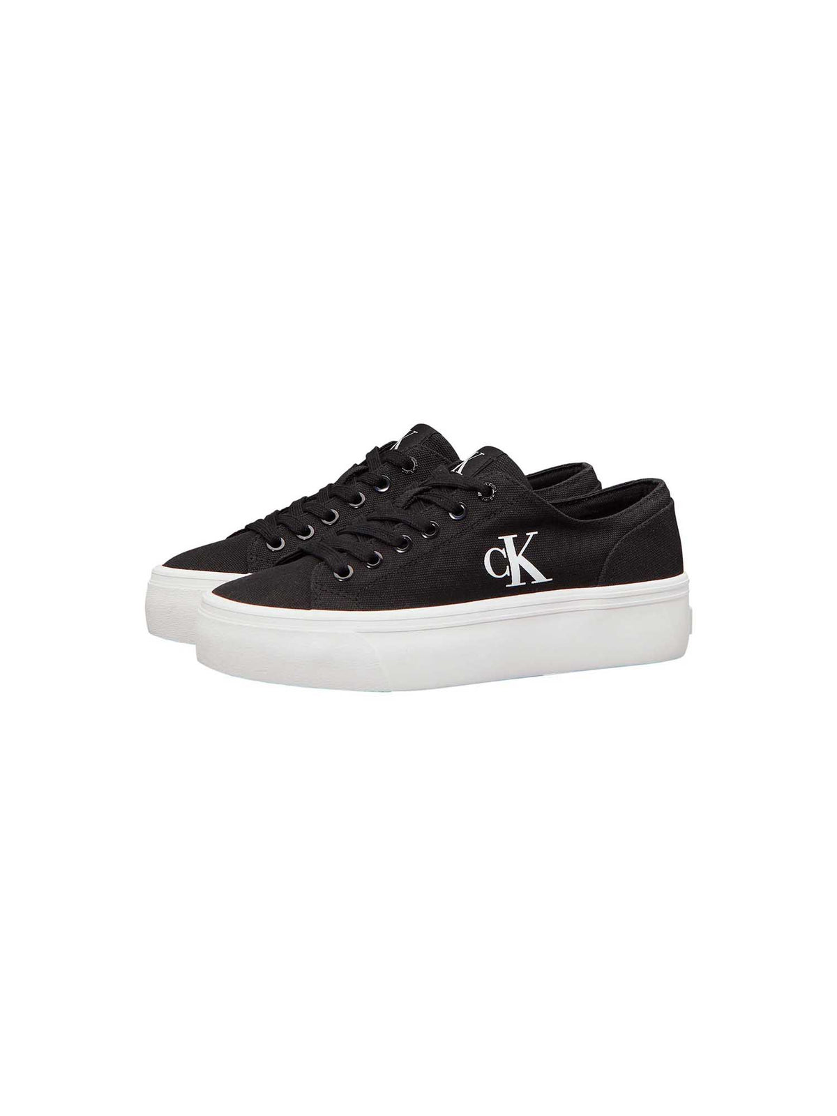 Ck vulc flatform low sneakers da donna nero-bianco
