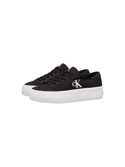 Ck vulc flatform low sneakers da donna nero-bianco