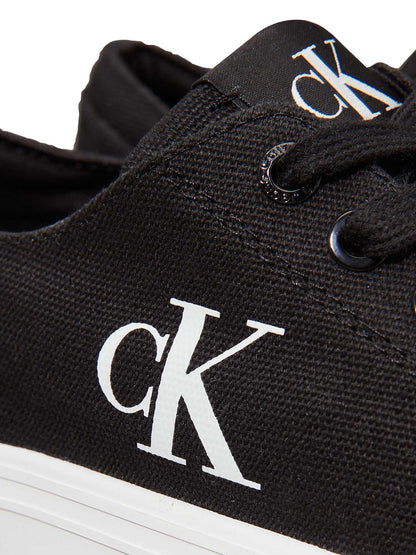 Ck vulc flatform low sneakers da donna nero-bianco