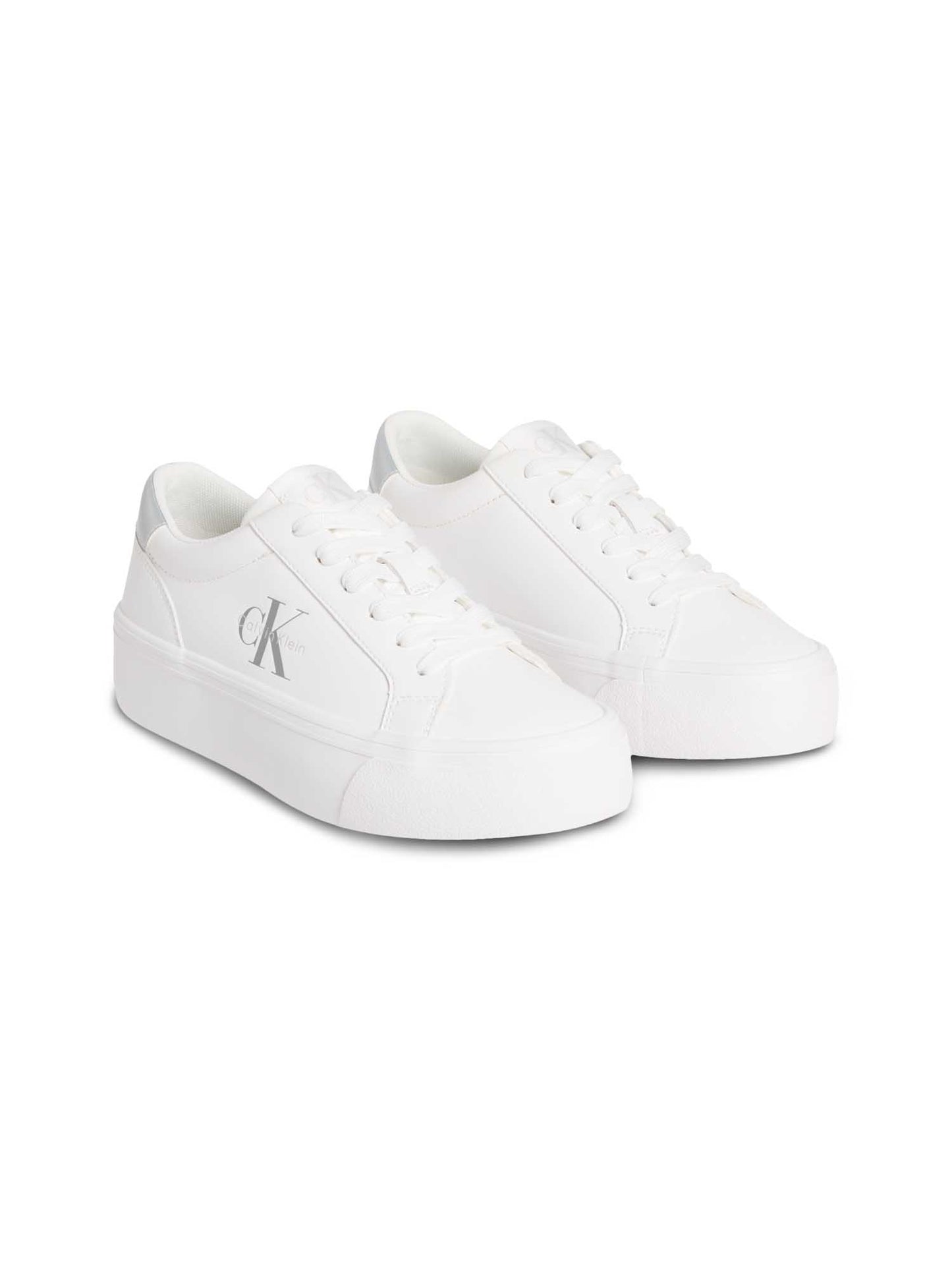 SNEAKERS CON PLATFORM E LOGO CALVIN KLEIN DA DONNA BIANCO