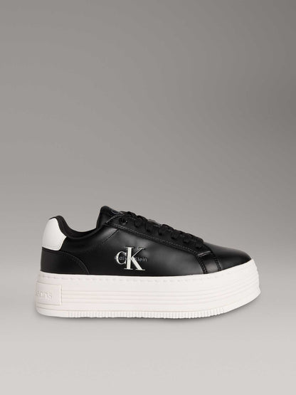 SNEAKERS BOLD FLATF LOW LACE LTH CALVIN KLEIN JEANS DA DONNA NERO