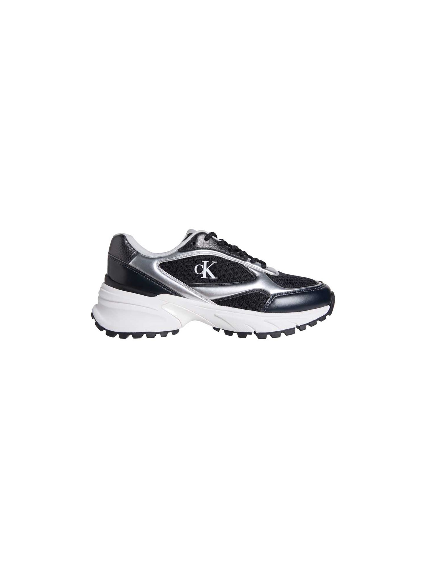 SNEAKERS NERO-ARGENTO CALVIN KLEIN HIKE RUNNER LACE DA DONNA