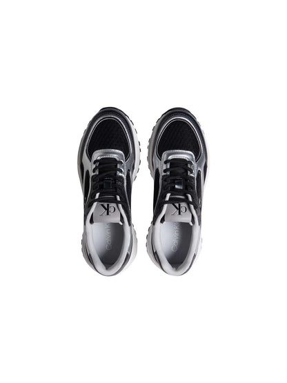 SNEAKERS NERO-ARGENTO CALVIN KLEIN HIKE RUNNER LACE DA DONNA