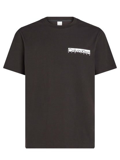 T-SHIRT CHEST BOX LOGO CALVIN KLEIN JEANS UOMO NERO