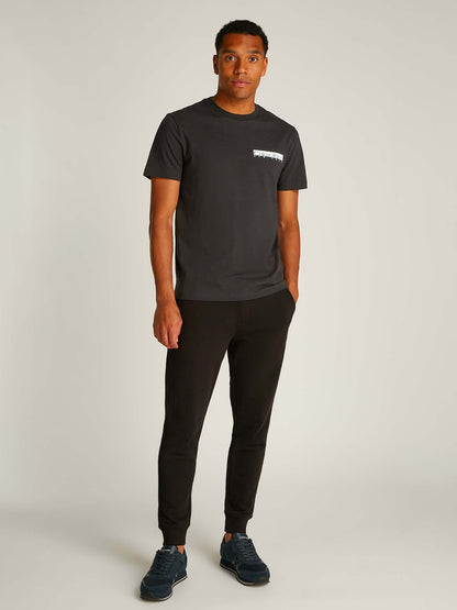 T-SHIRT CHEST BOX LOGO CALVIN KLEIN JEANS UOMO NERO