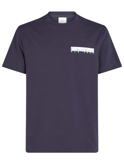 T-SHIRT CHEST BOX LOGO CALVIN KLEIN JEANS UOMO BLU