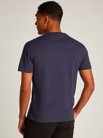 T-SHIRT CHEST BOX LOGO CALVIN KLEIN JEANS UOMO BLU