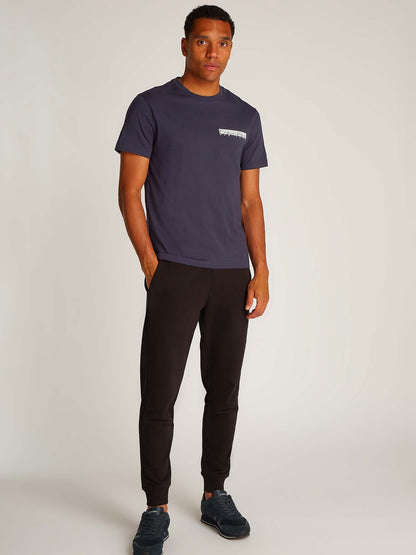 T-SHIRT CHEST BOX LOGO CALVIN KLEIN JEANS UOMO BLU