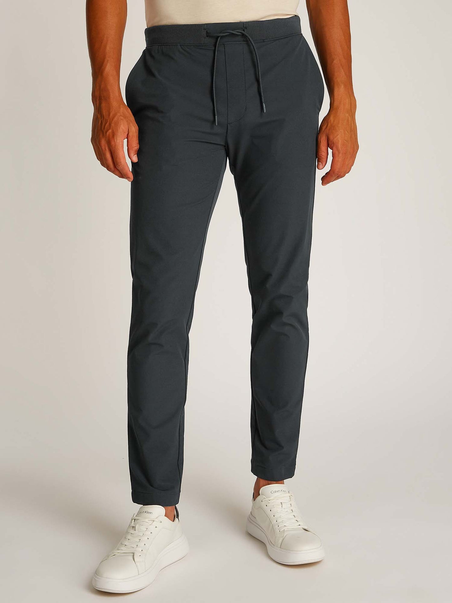 PANTALONE JOGGING STRETCH CALVIN KLEIN JEANS UOMO NERO