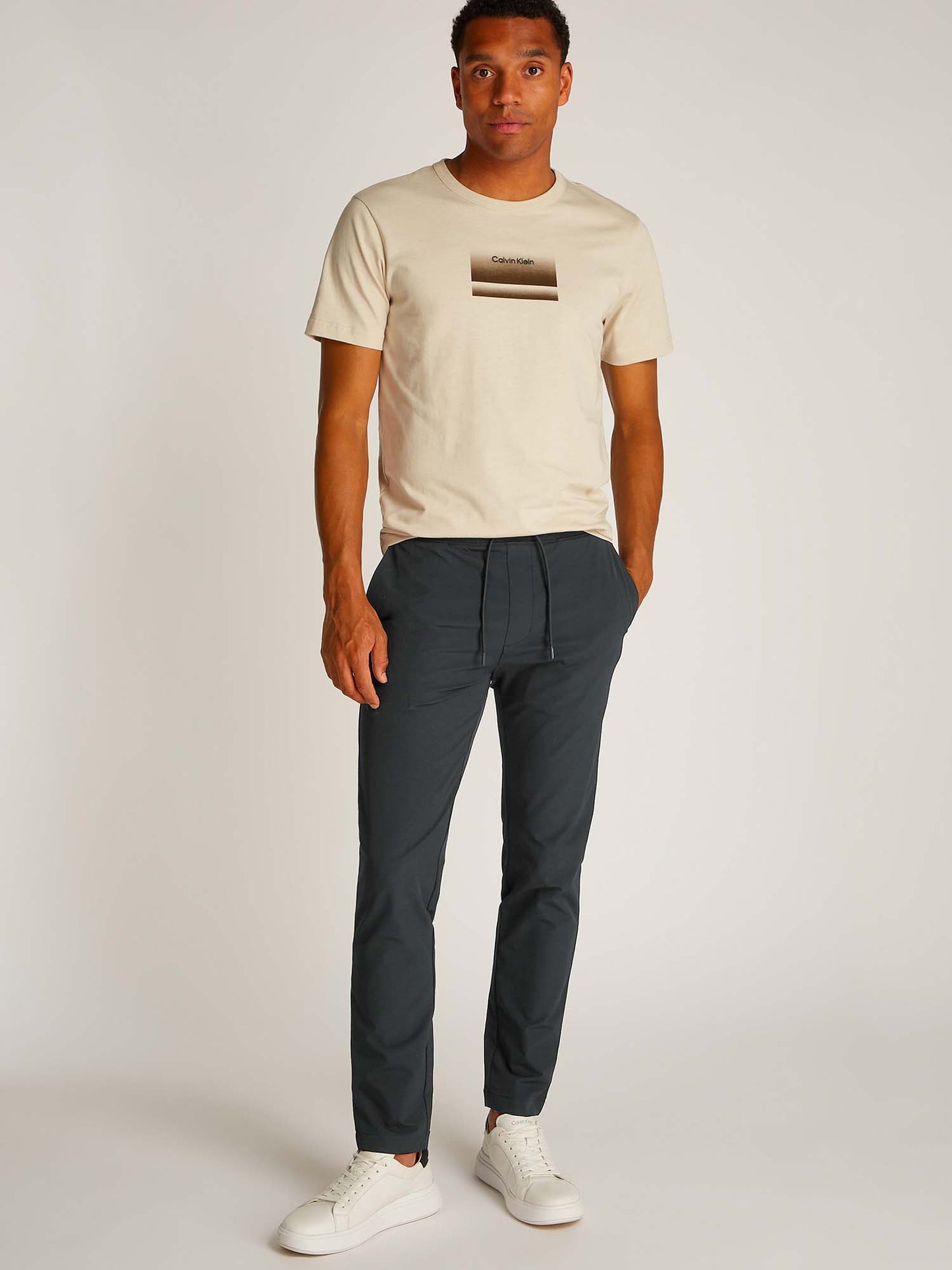 PANTALONE JOGGING STRETCH CALVIN KLEIN JEANS UOMO NERO