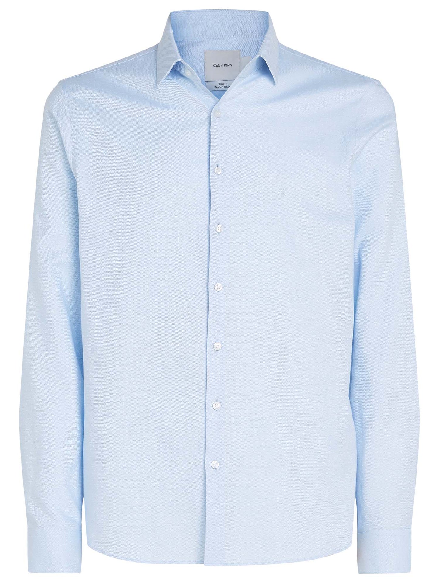 CAMICIA MICRO FANTASIA NO IRON CALVIN KLEIN UOMO CELESTE