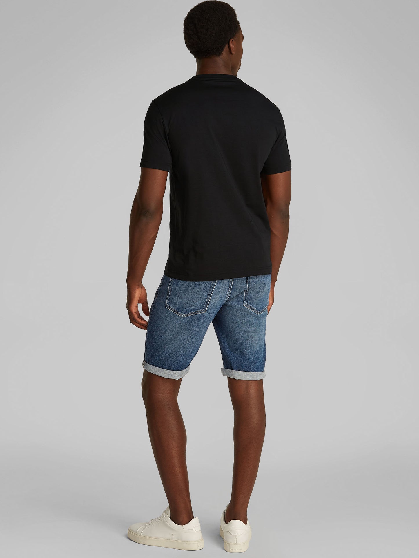T-SHIRT SATIN BONDED LOGO CALVIN KLEIN JEANS UOMO NERO