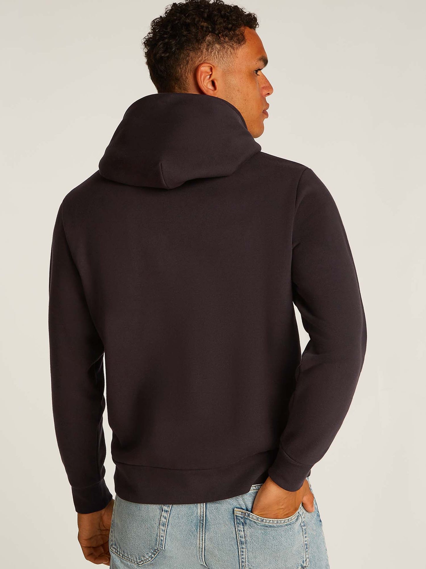 FELPA CON CAPPUCCIO SPIT LINE LOGO  CALVIN KLEIN JEANS UOMO NERO