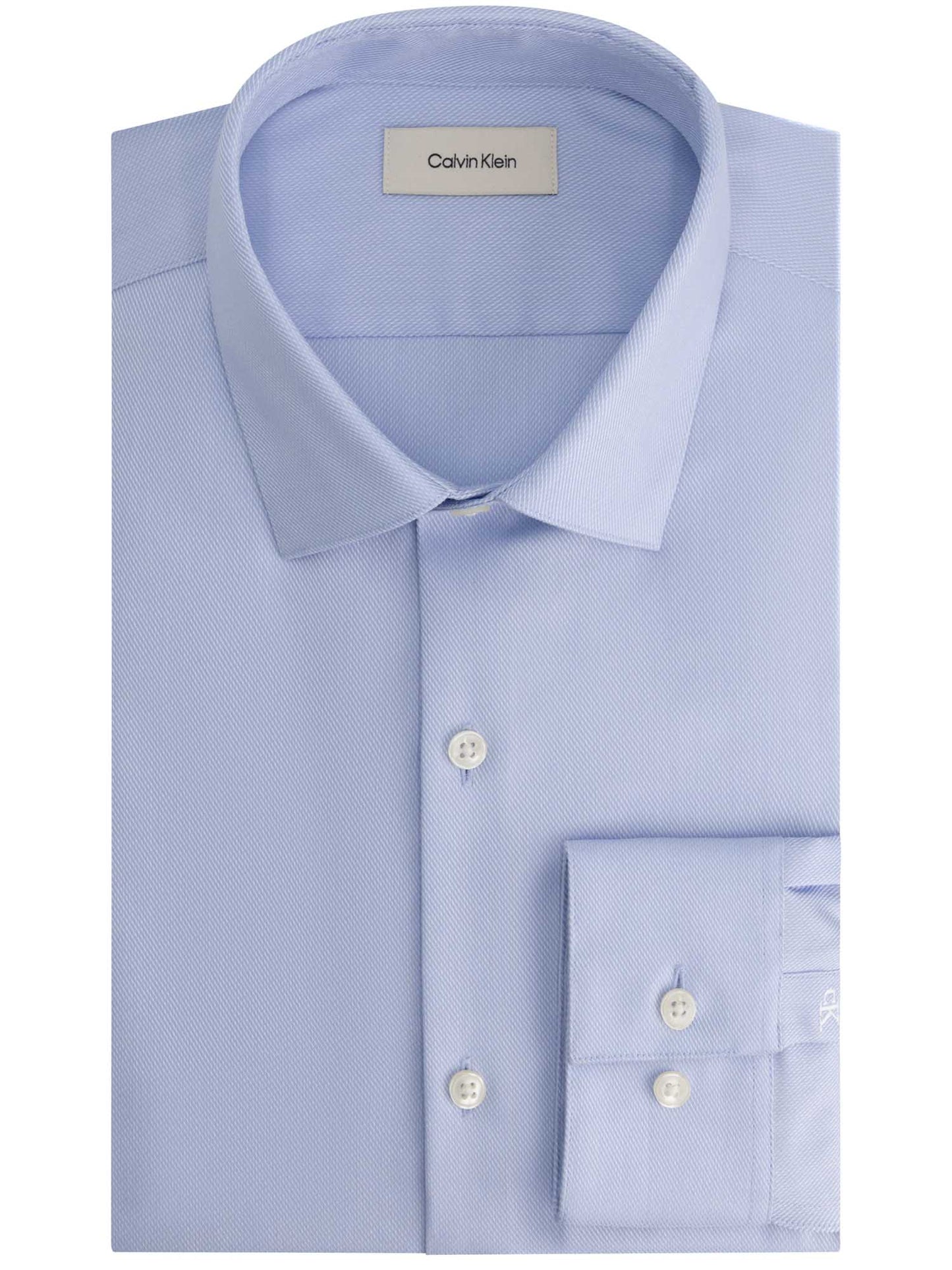 Camicia slim fit celeste in cotone da uomo Calvin Klein