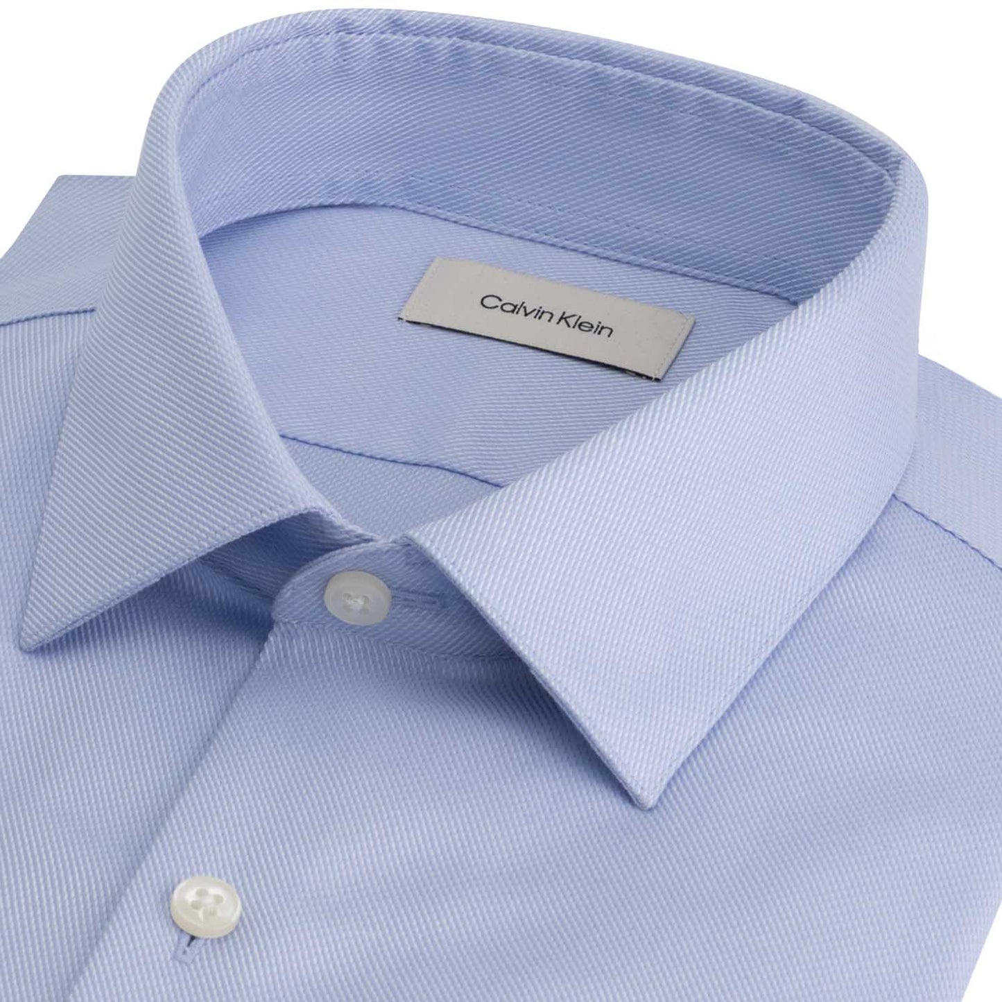 Camicia slim fit celeste in cotone da uomo Calvin Klein