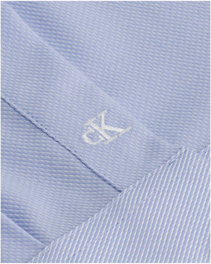 Camicia slim fit celeste in cotone da uomo Calvin Klein