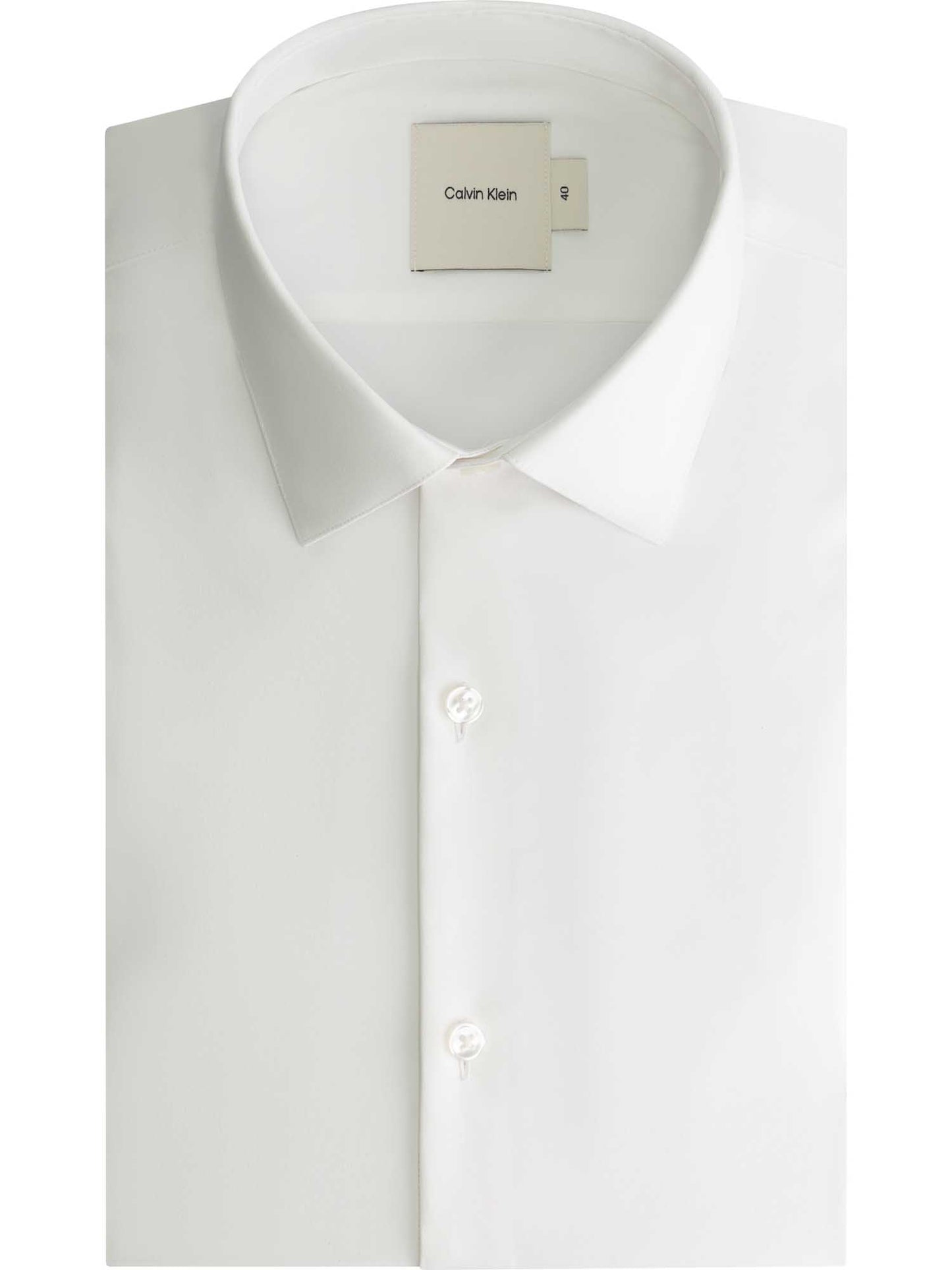 Camicia slim bianca Calvin Klein da uomo in cotone elasticizzato