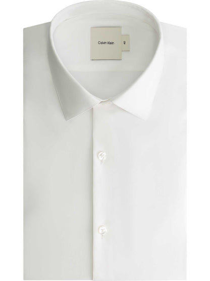 Camicia slim bianca Calvin Klein da uomo in cotone elasticizzato
