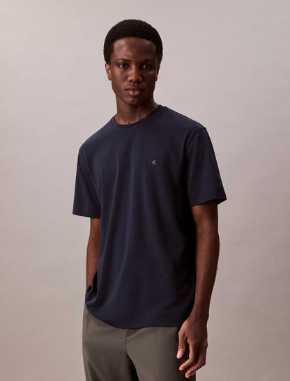 T-shirt da uomo Calvin Klein in cotone Pima blu con girocollo