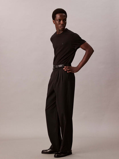 T-SHIRT SUPIMA CHEST CALVIN KLEIN UOMO NERO