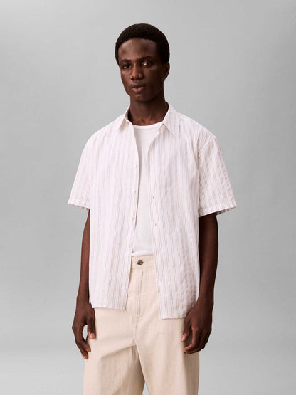 T-shirt bianca Calvin Klein in cotone Pima da uomo dal taglio regolare