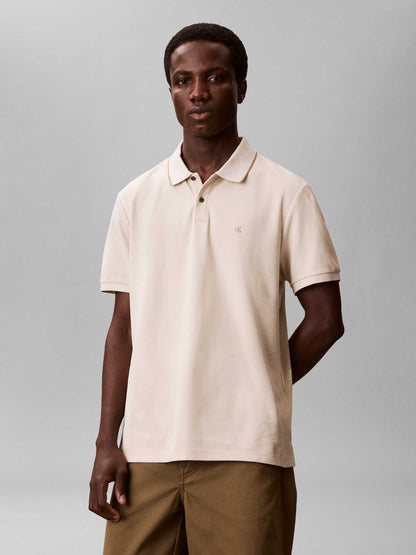 Polo da uomo Calvin Klein Refined Pique color beige