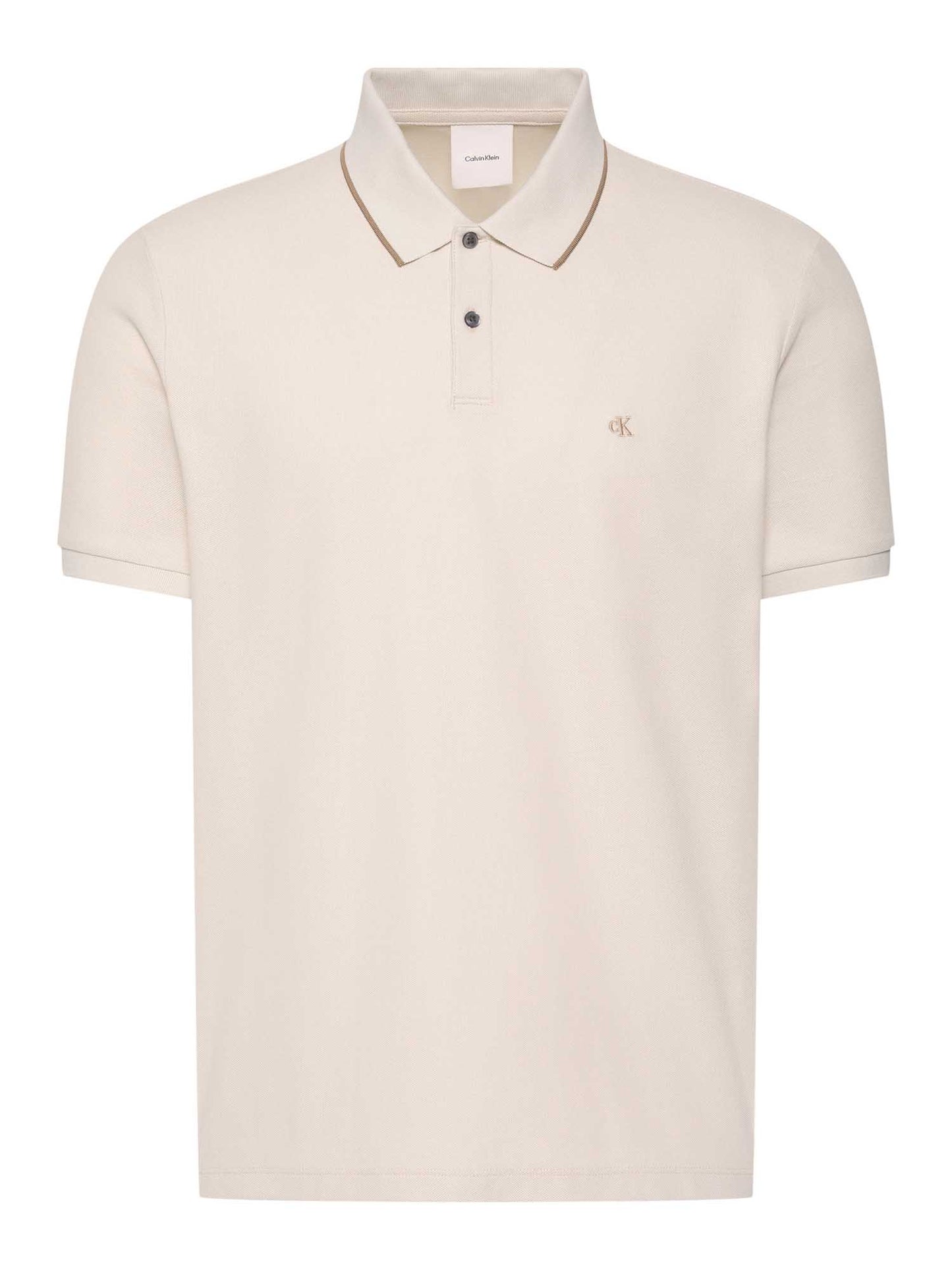 Polo da uomo Calvin Klein Refined Pique color beige