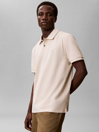 Polo da uomo Calvin Klein Refined Pique color beige
