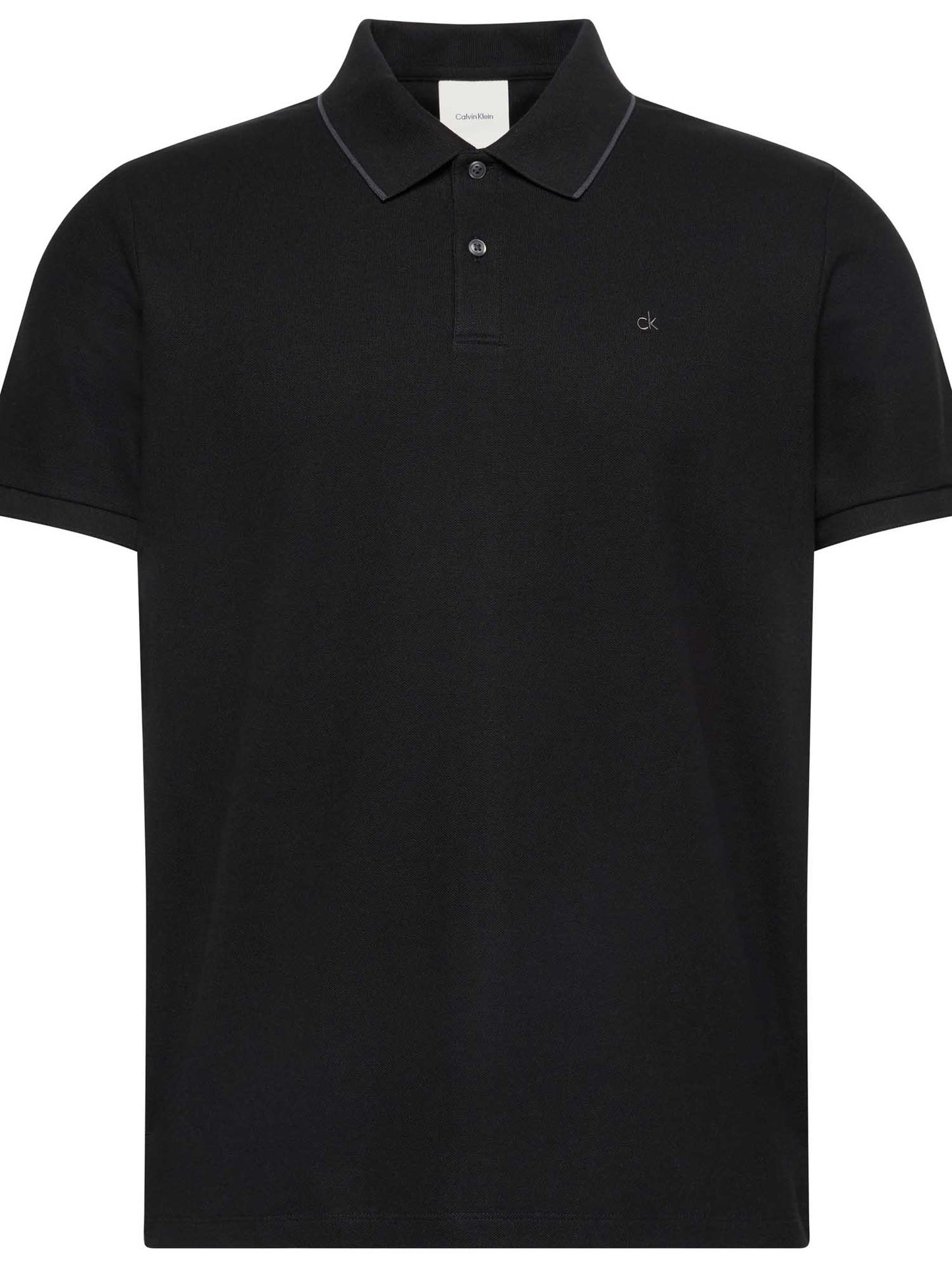 Polo nera Calvin Klein Refined Pique da uomo
