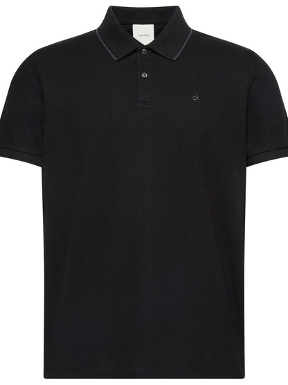 Polo nera Calvin Klein Refined Pique da uomo