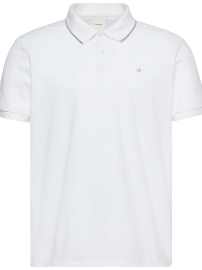 Polo bianca Calvin Klein refined pique da uomo elegante e casual