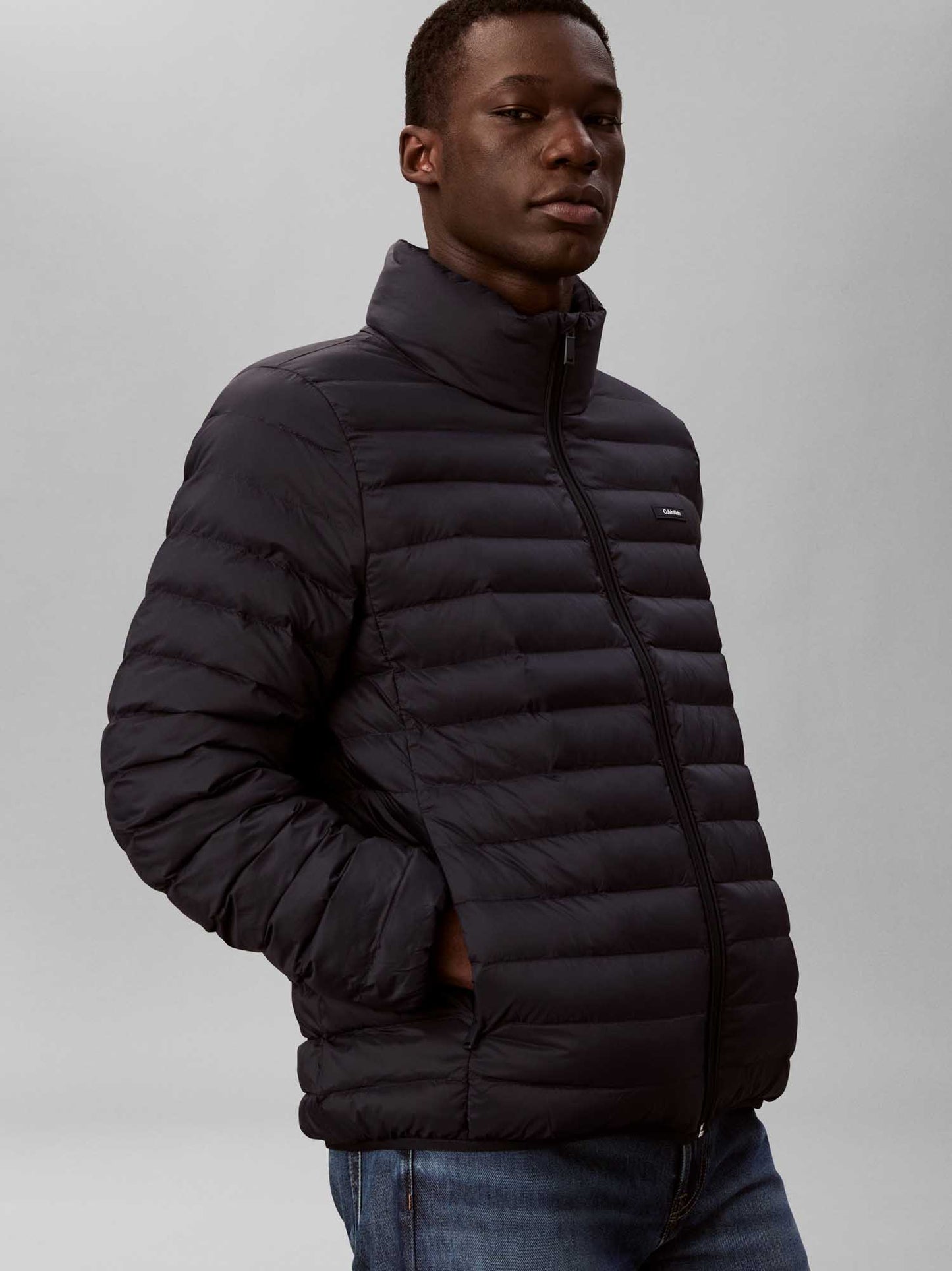 Calvin Klein giubbino imbottito leggero nero da uomo, stile casual