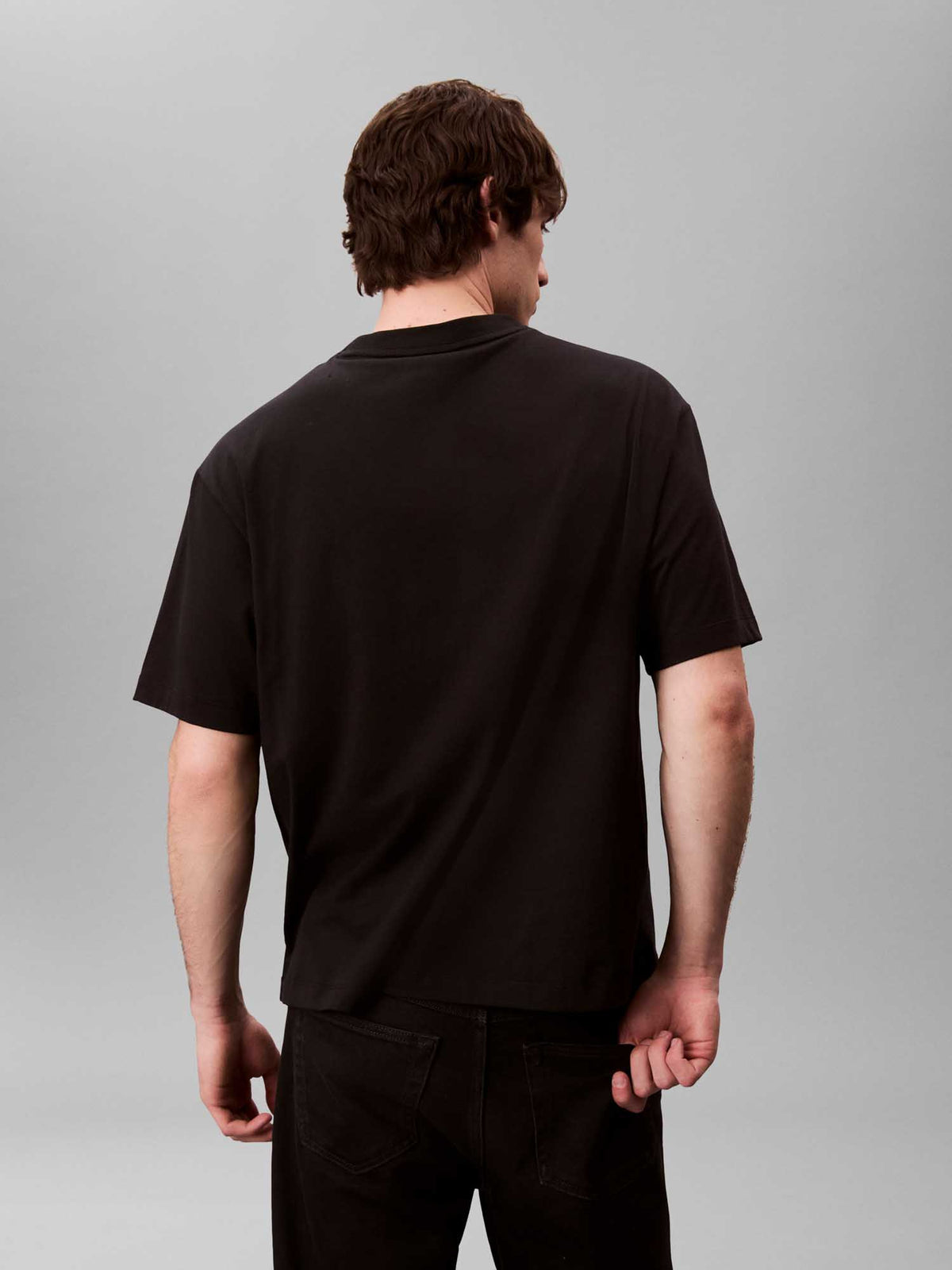 Ck standard logo tee t-shirt da uomo nero