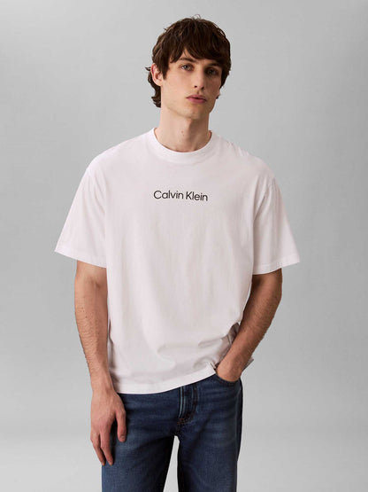Calvin Klein t-shirt bianca da uomo con logo stampato
