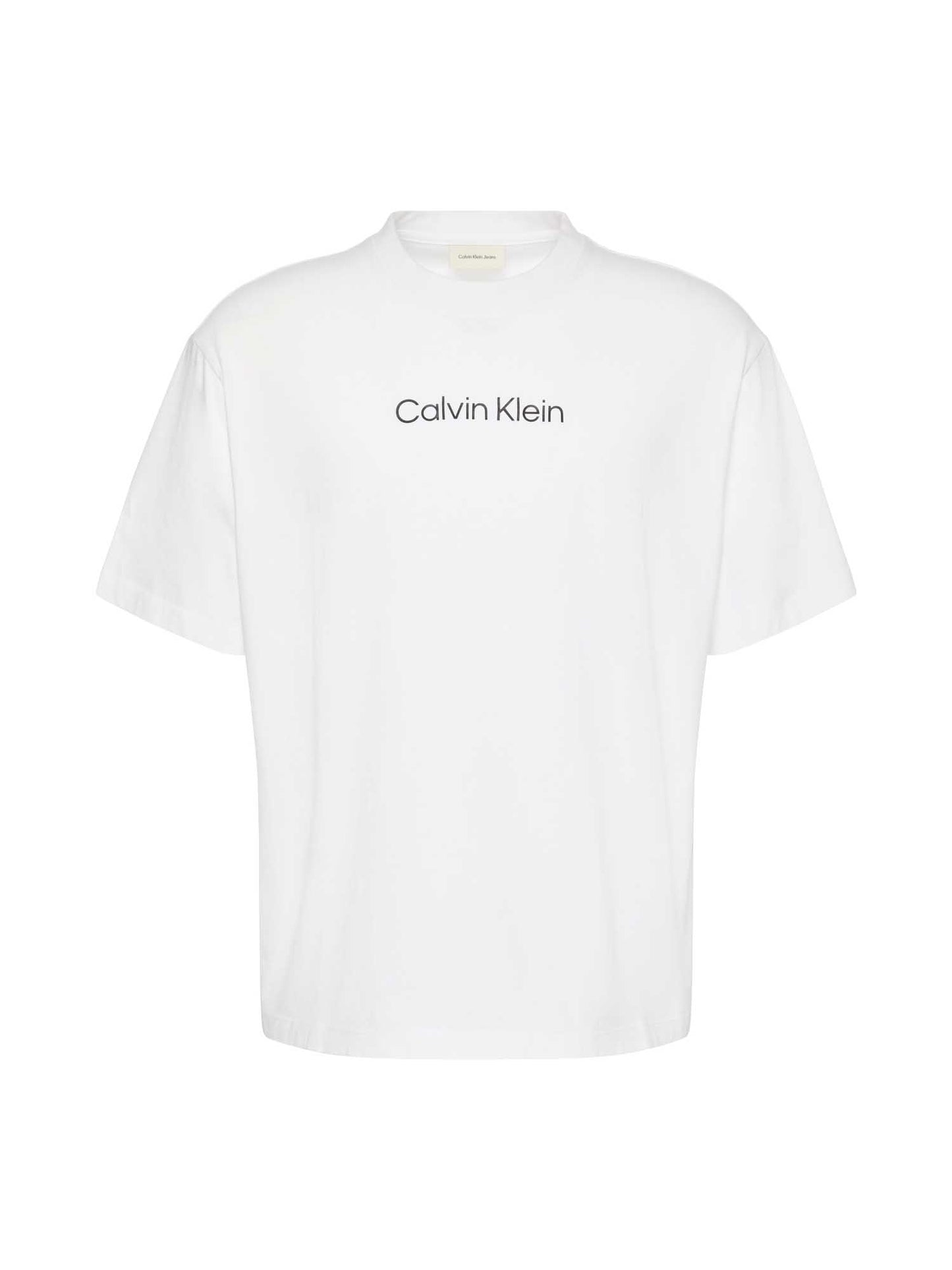 Calvin Klein t-shirt bianca da uomo con logo stampato