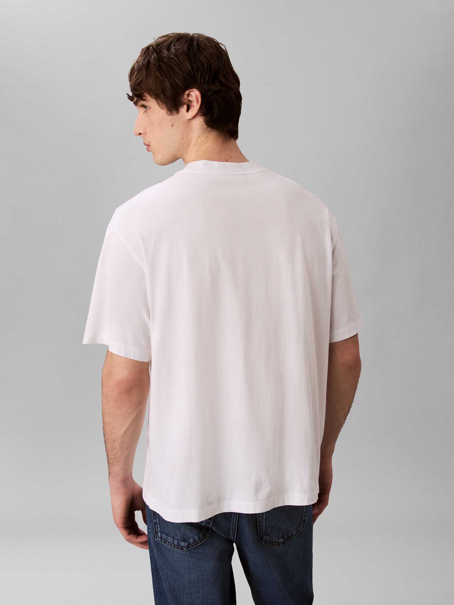 Calvin Klein t-shirt bianca da uomo con logo stampato
