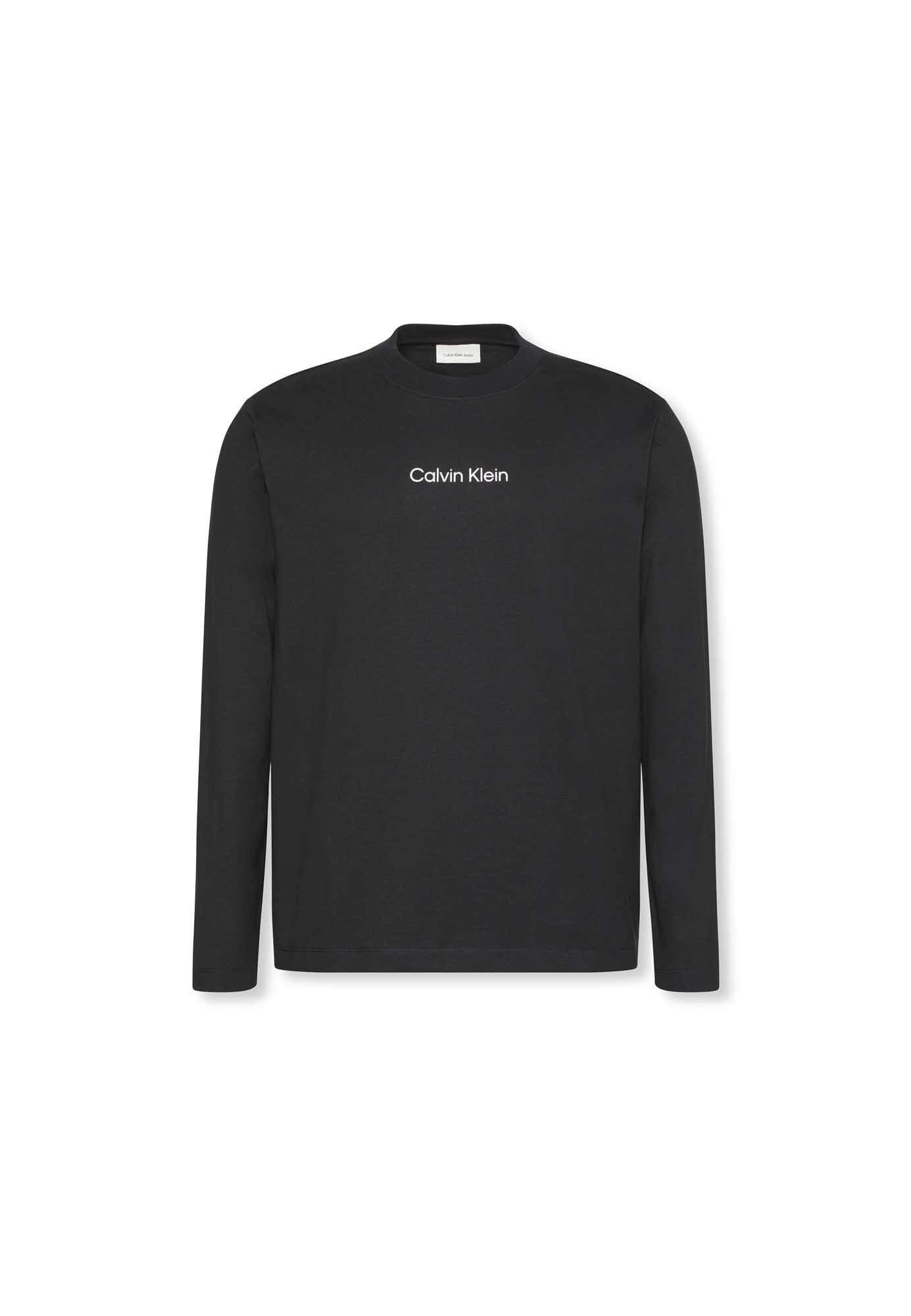 Calvin Klein Jeans t-shirt a manica lunga nera da uomo