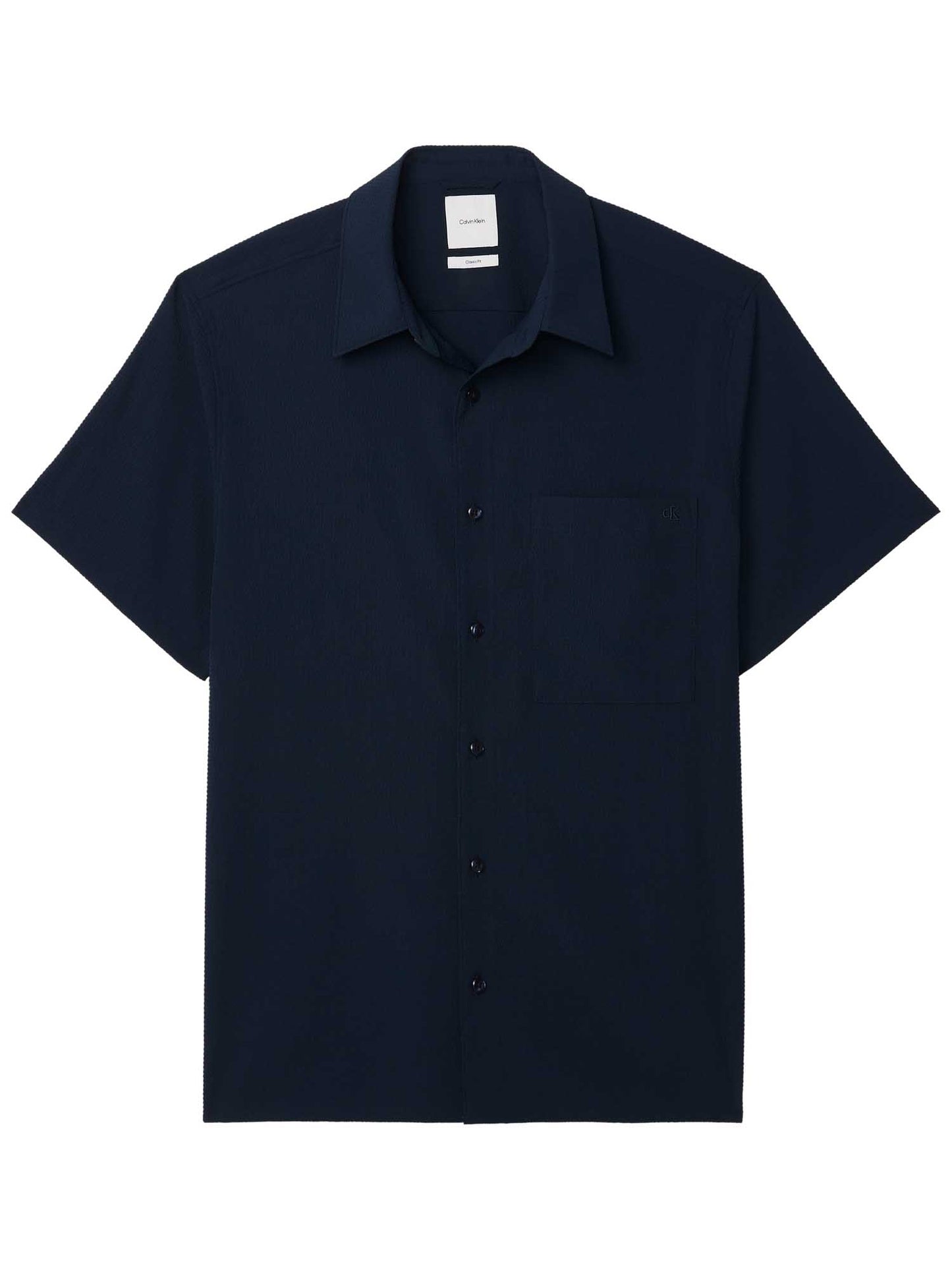 Camicia uomo blu in seersucker Calvin Klein Jeans per primavera estate