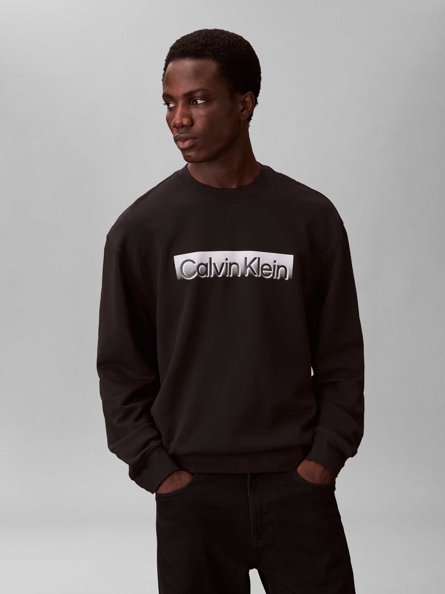 Felpa girocollo nera Calvin Klein Sportswear da uomo