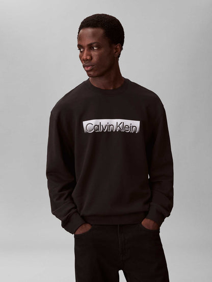 Felpa girocollo nera Calvin Klein Sportswear da uomo