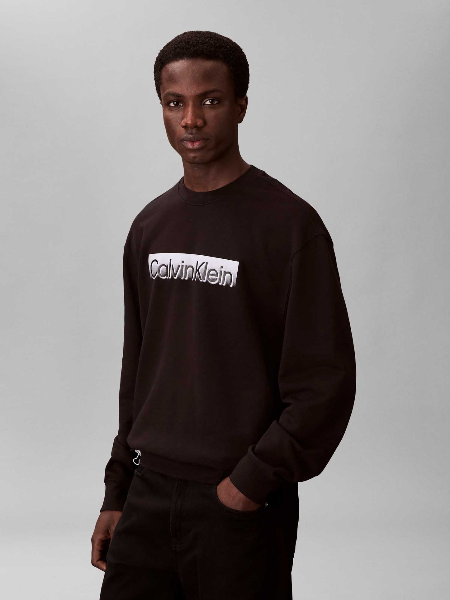 Felpa girocollo nera Calvin Klein Sportswear da uomo