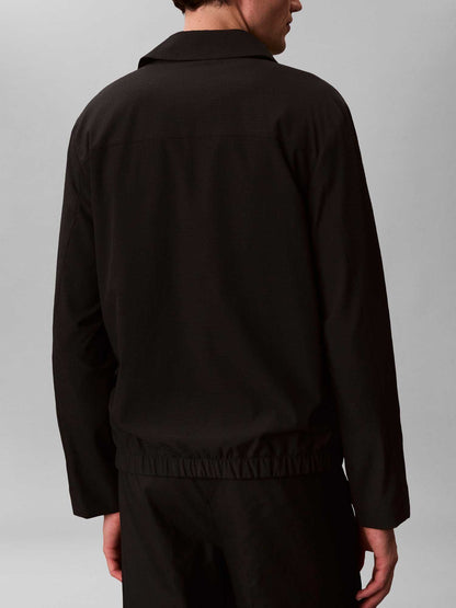 Giubbino nero Calvin Klein da uomo in seersucker leggero
